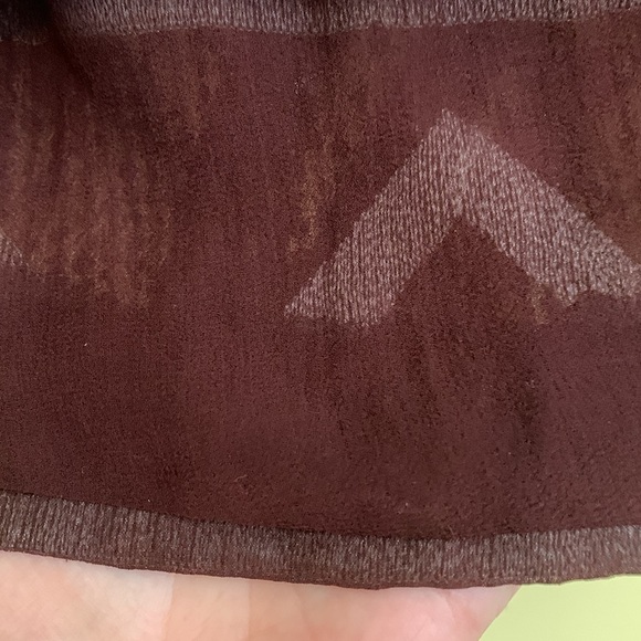 Vintage Fully Sequined Silk Brown White Aztec Design Surplice Tunic Dress XS - Picture 10 of 17